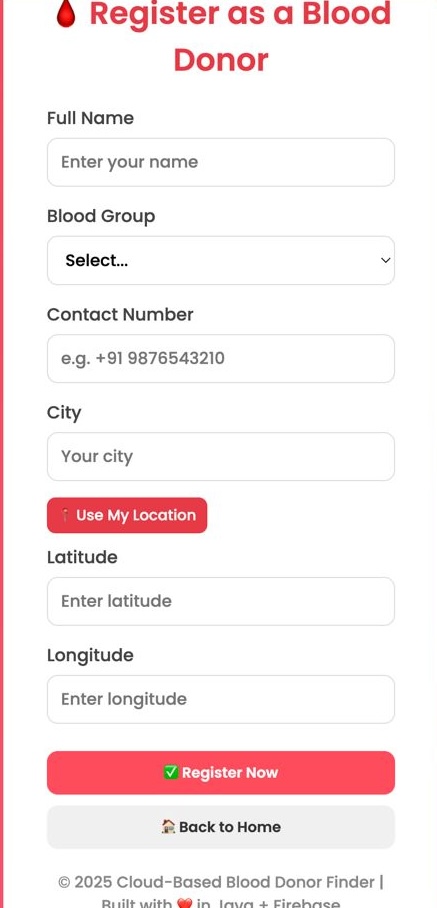 Blood Donor Registration UI